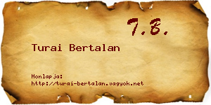 Turai Bertalan névjegykártya